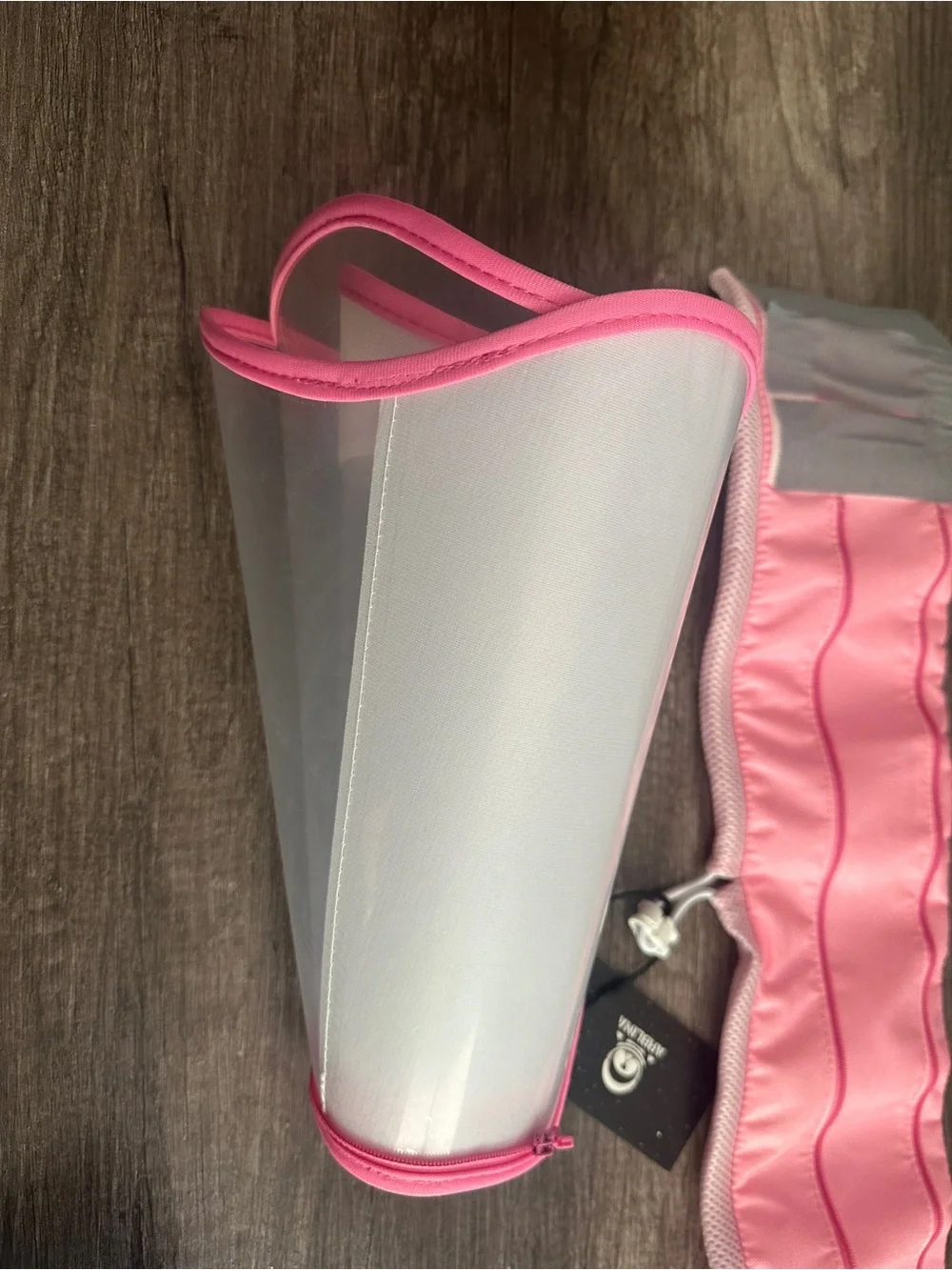 ARBLINA Adjustable Fabric Dog Recovery Cone Collar, Pink/White, Size L